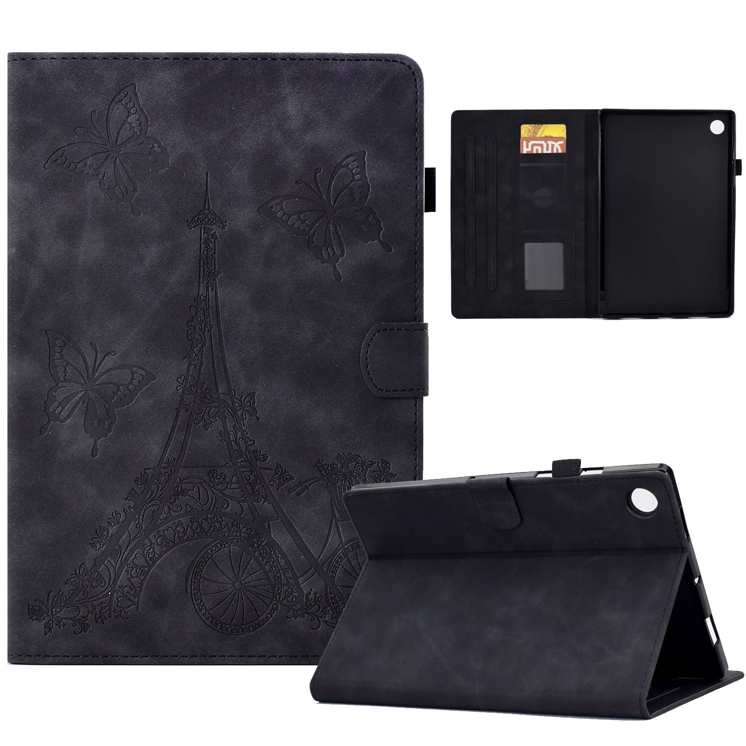 LSPCASA Custodia Per Lenovo Tab M10 Plus 3rd Gen (10.61'') Con Supporto E Porta Carte – Cover In PU Marrone Con Funzione Risveglio/Sonno - 4