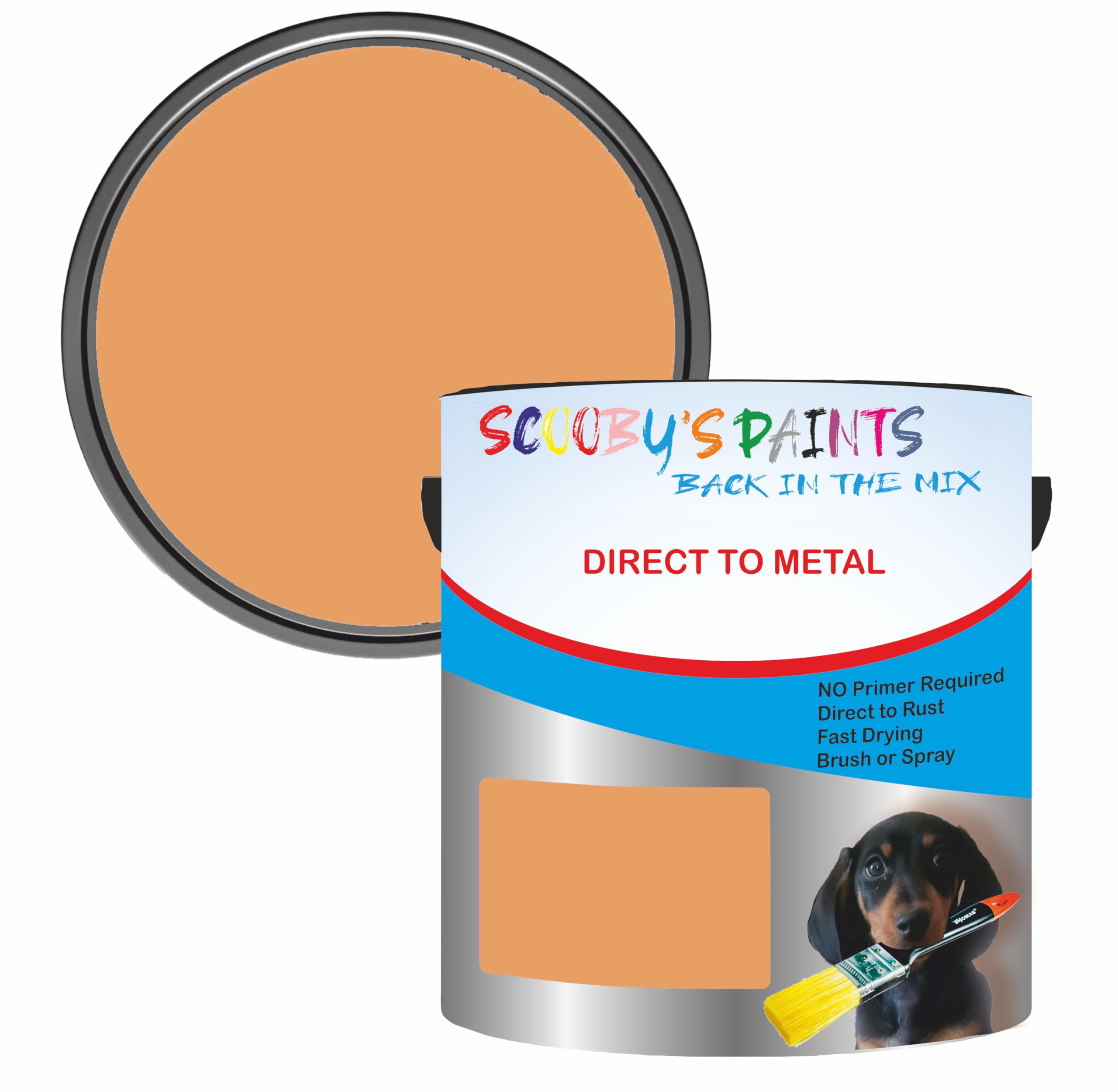 Scooby's Paints Direct to Metal Paint, Smooth Blue, 250ml, No Primer Required, Fast Drying (Ral1034 Pastel Yellow)