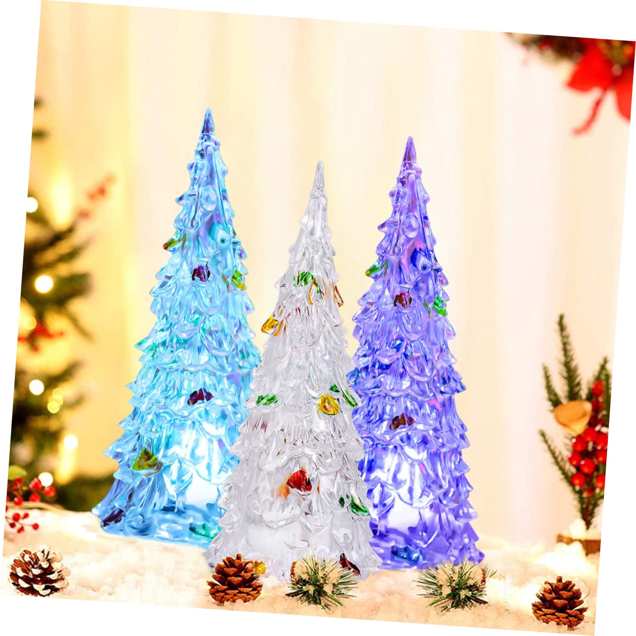 18piezas Luz Led De Árbol De Navidad De Acrílico Para Decoración y Celebraciones