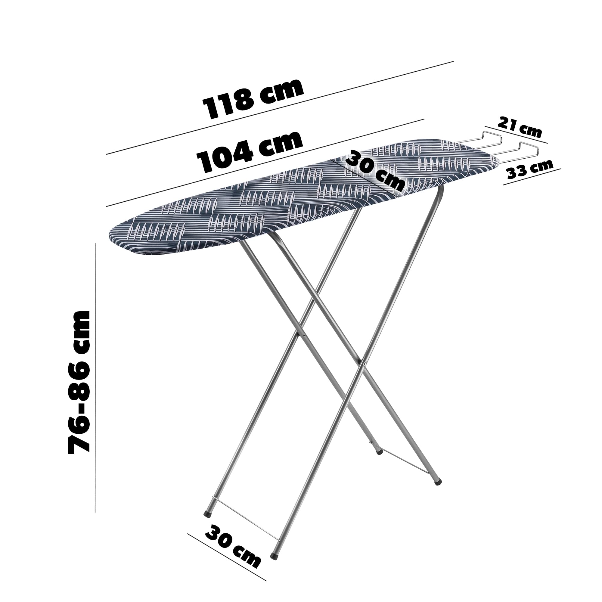 KADAX Tabla de planchar con compartimento, 104 x 30 cm, tabla de planchar al vapor con bandeja de plancha, estación de planchado de vapor compacta con base de espuma (Eklpise)