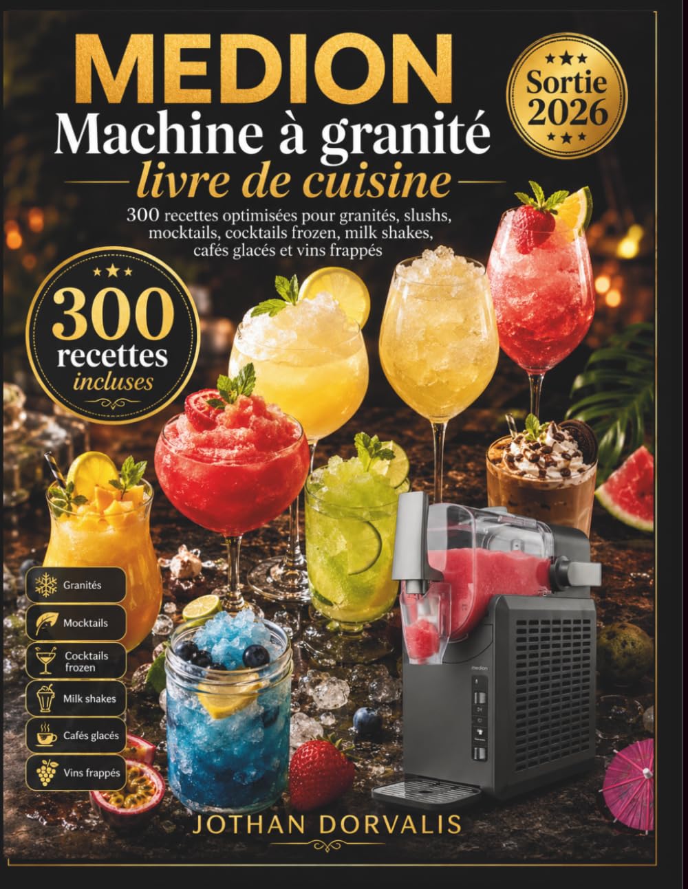 MEDION Machine à granité livre de cuisine: 300 recettes optimisées pour granités, slushs, mocktails, cocktails frozen, milk shakes, cafés glacés et vins frappés