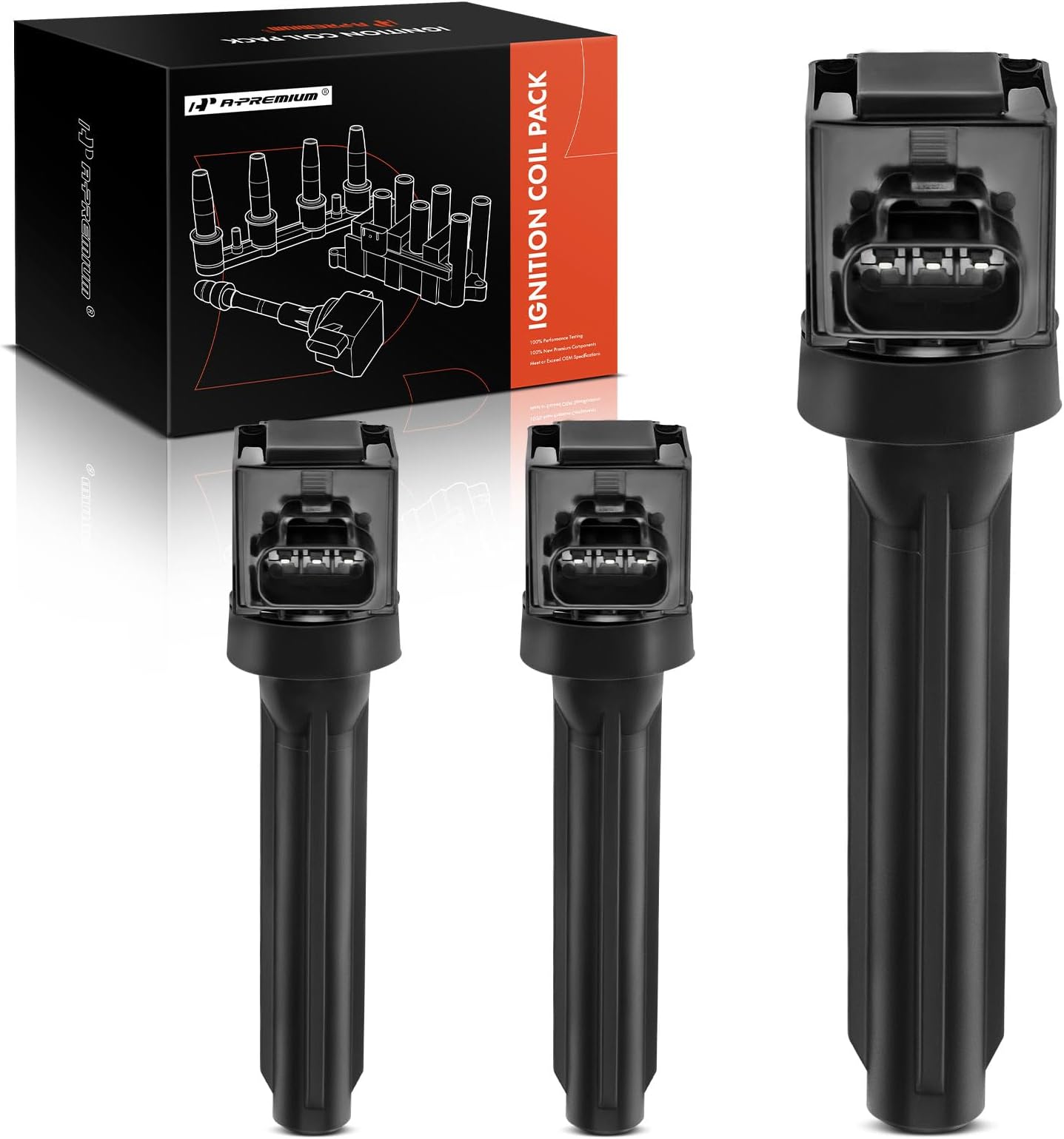 A-Premium 3PCS Ignition Coil Packs Compatible with Mitsubishi Mirage 2014-2015 2017-2024, Mirage G4 2017-2024, L3 1.2L