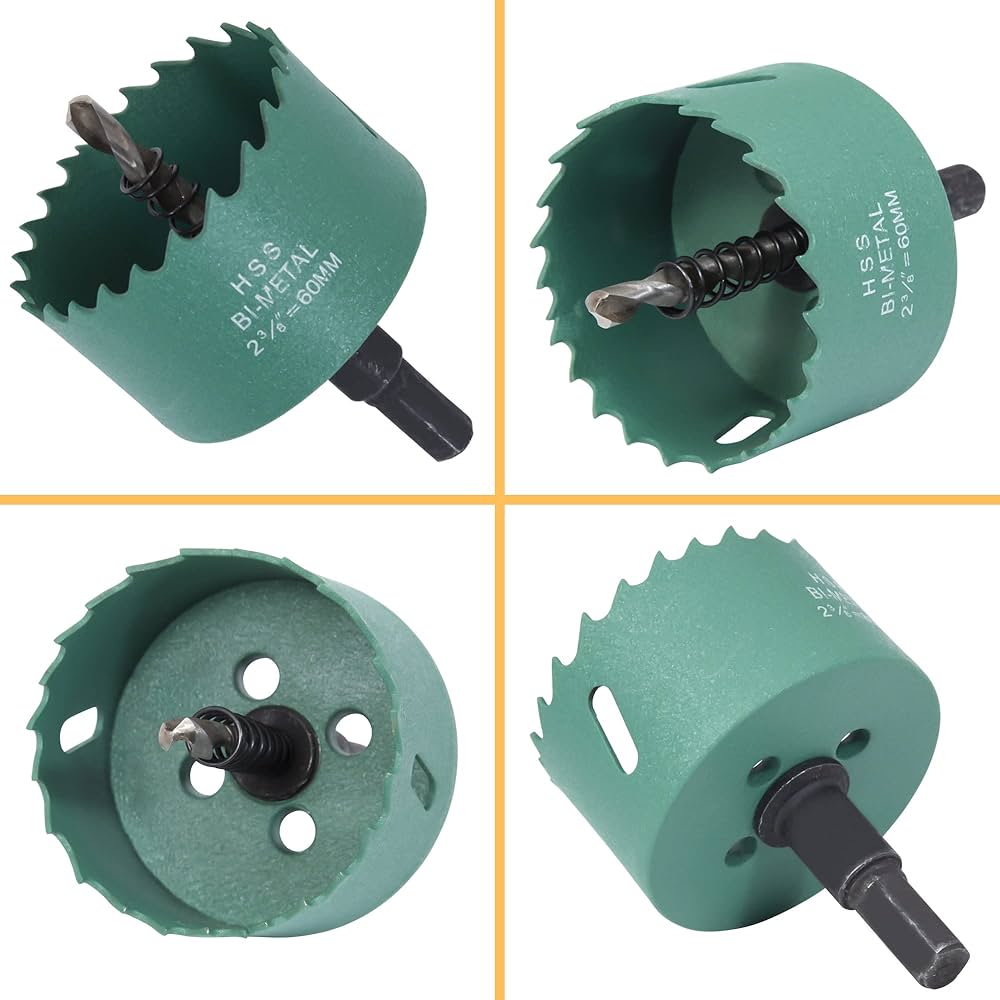 Amazon.co.jp: TaiH Leo ホールソー 60mm 配線孔キャップ4個付き