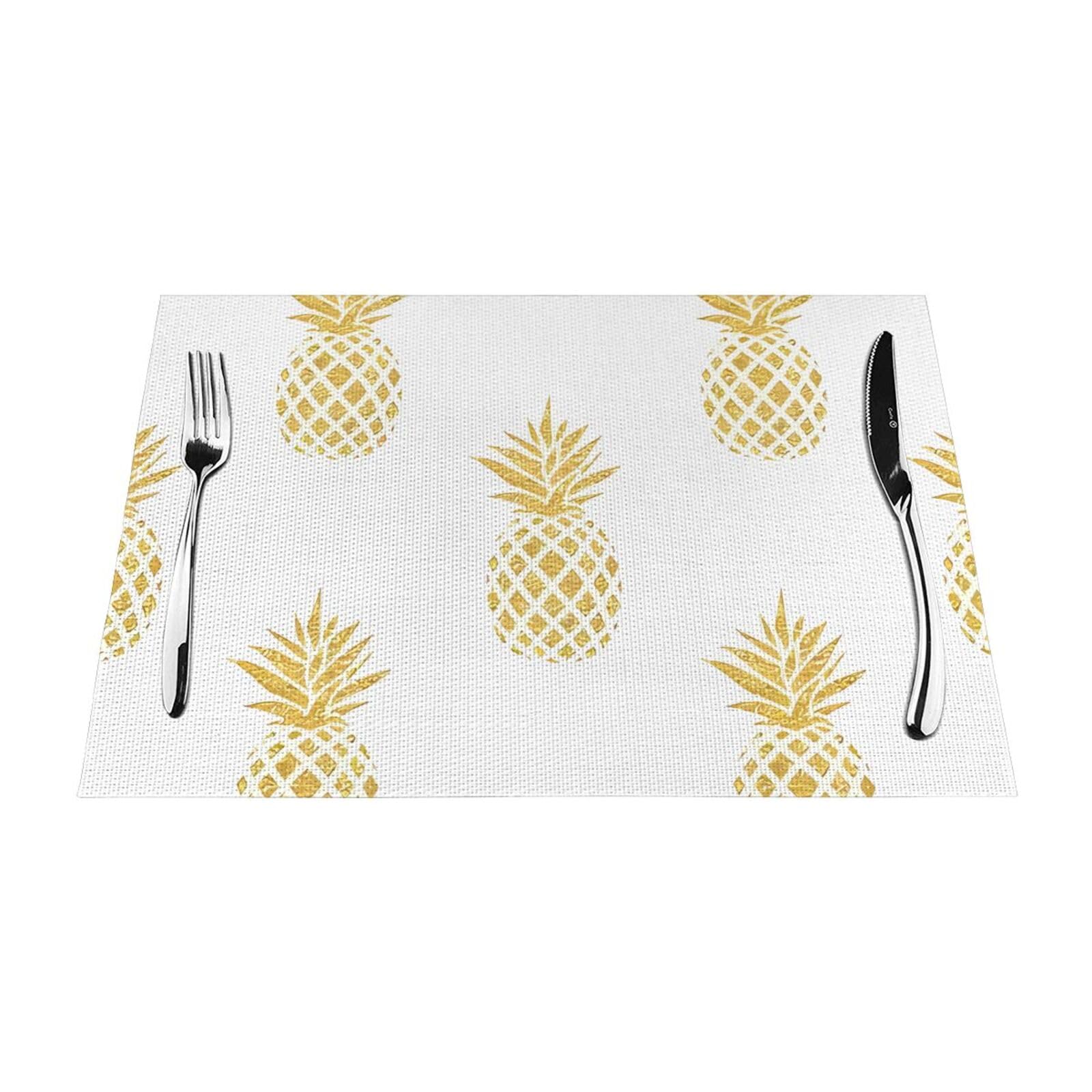 Sets de table antidérapants PVC contre rayures et taches lot de 6 ananas