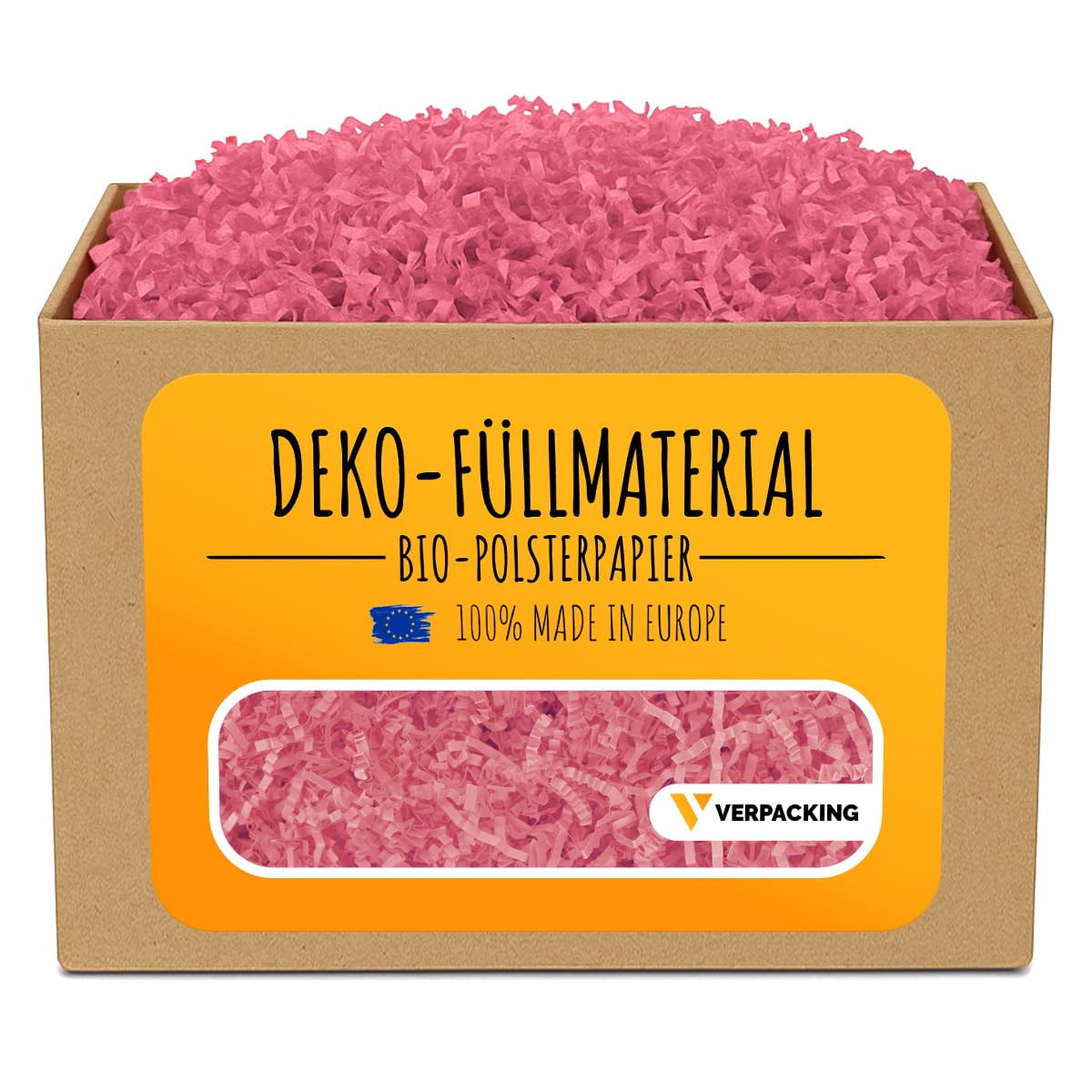 verpacking Geschenkfüllmaterial [Farbe & Menge wählbar] Polstermaterial aus 100% Recycling Papier Füllmaterial Pink 1 kg