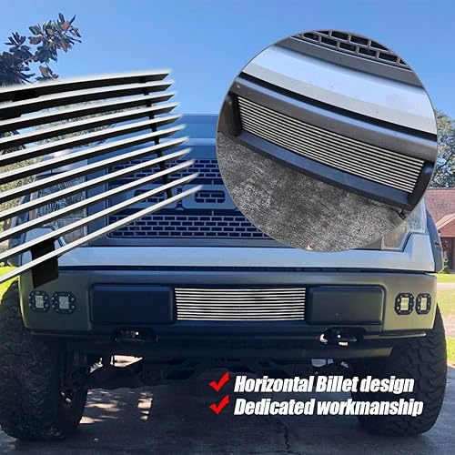 Miniatura 2 de Parrilla frontal cromada para parrilla de aluminio sólido F150 2009 2010 2011 2012 2013 2014 F150