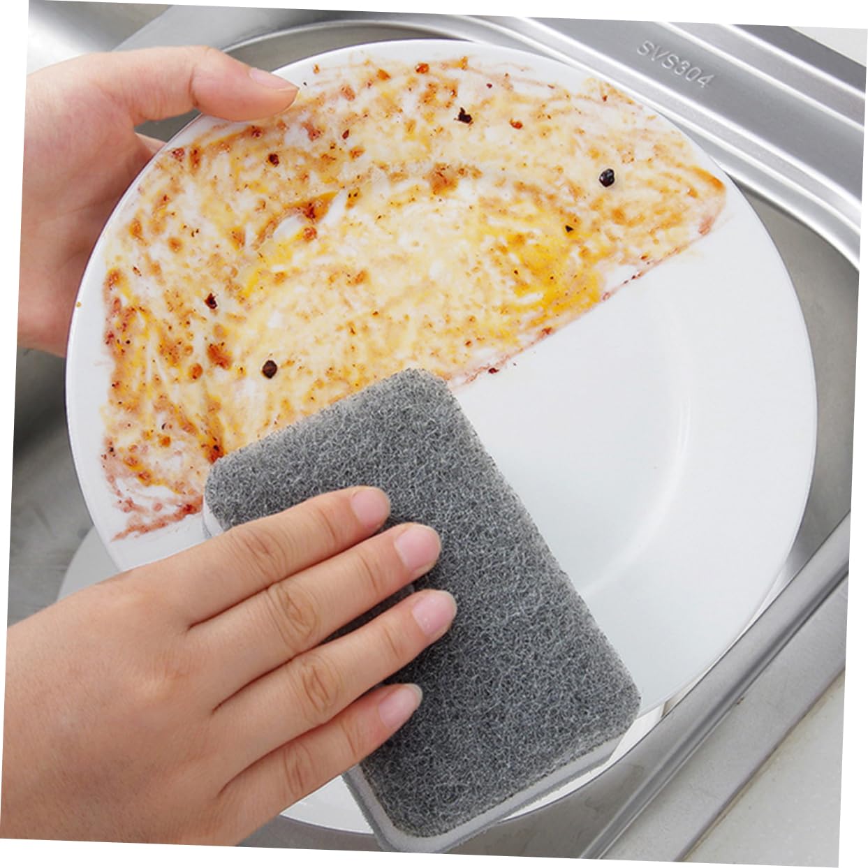 BESTYASH 3 Series Estropajo Esponjas De Cocina Depuración Absorbente Deber Fregadora De Platos Beto Doble Toallita De Limpieza De Esponja Almohadillas para Limpiar Ollas Gris 10 Piezas X 3