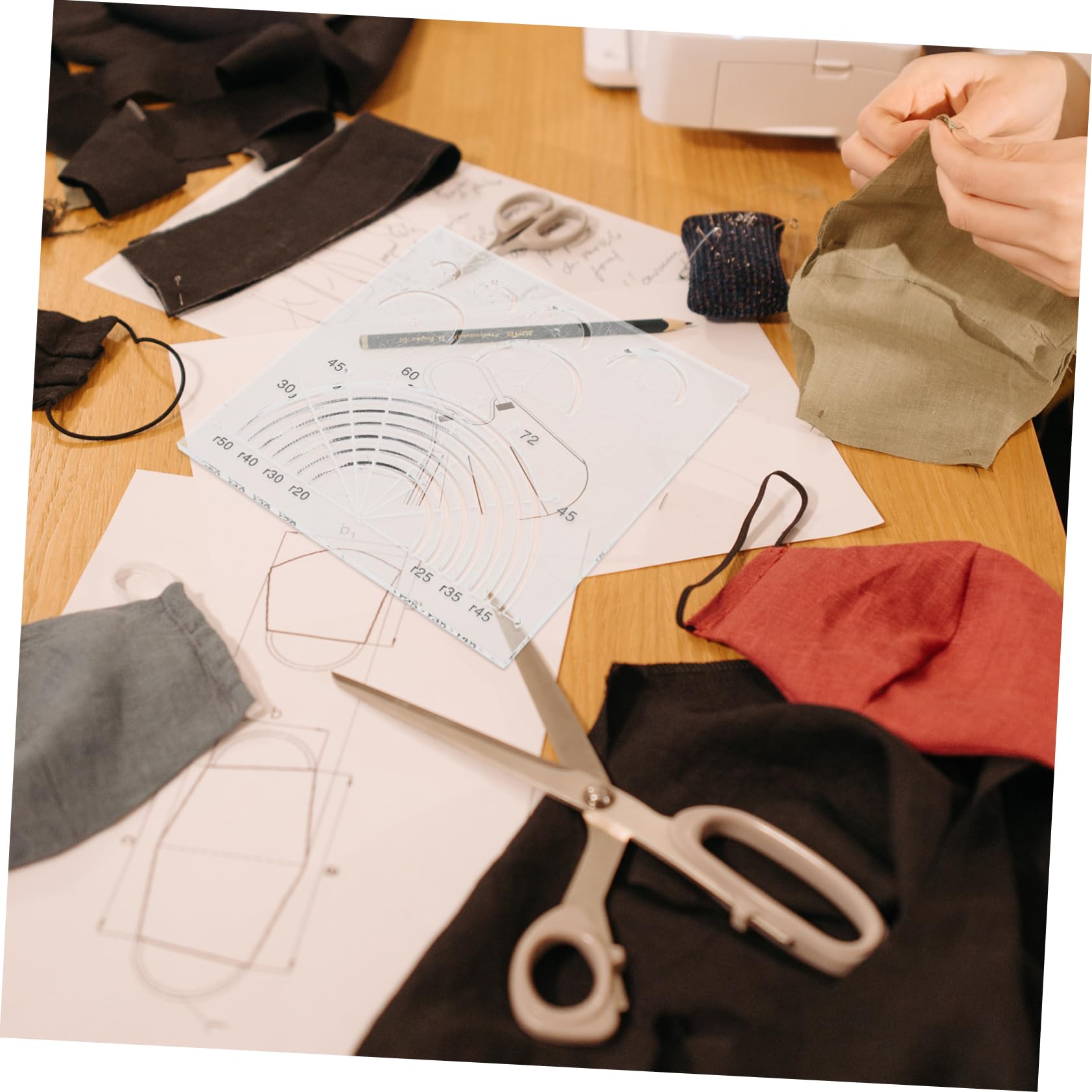Tofficu 5piezas Regla Acrílica Para Acolchado Plantilla De Costura Marcaciones Para Proyectos De Patchwork y Manualidades