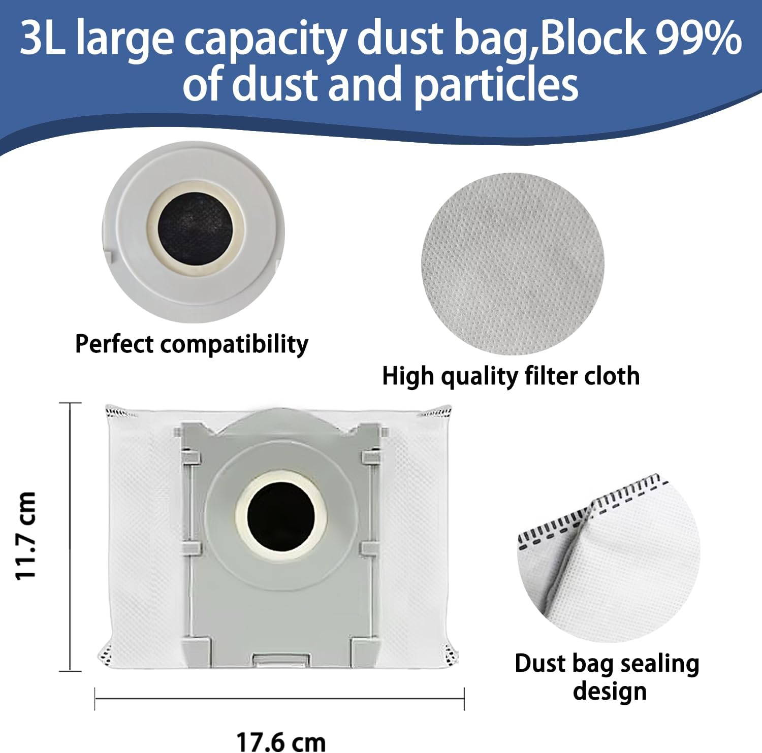 Replacement Accessories kit Compatible with Ecovacs X9 Pro Omni/Deebot X9 Pro Vacuum Cleaner Robot Parts 2 Main Brush 6 Side Brushes 4 HEPA Filters 4 Roller Mop Cloth 6 Dust Bags