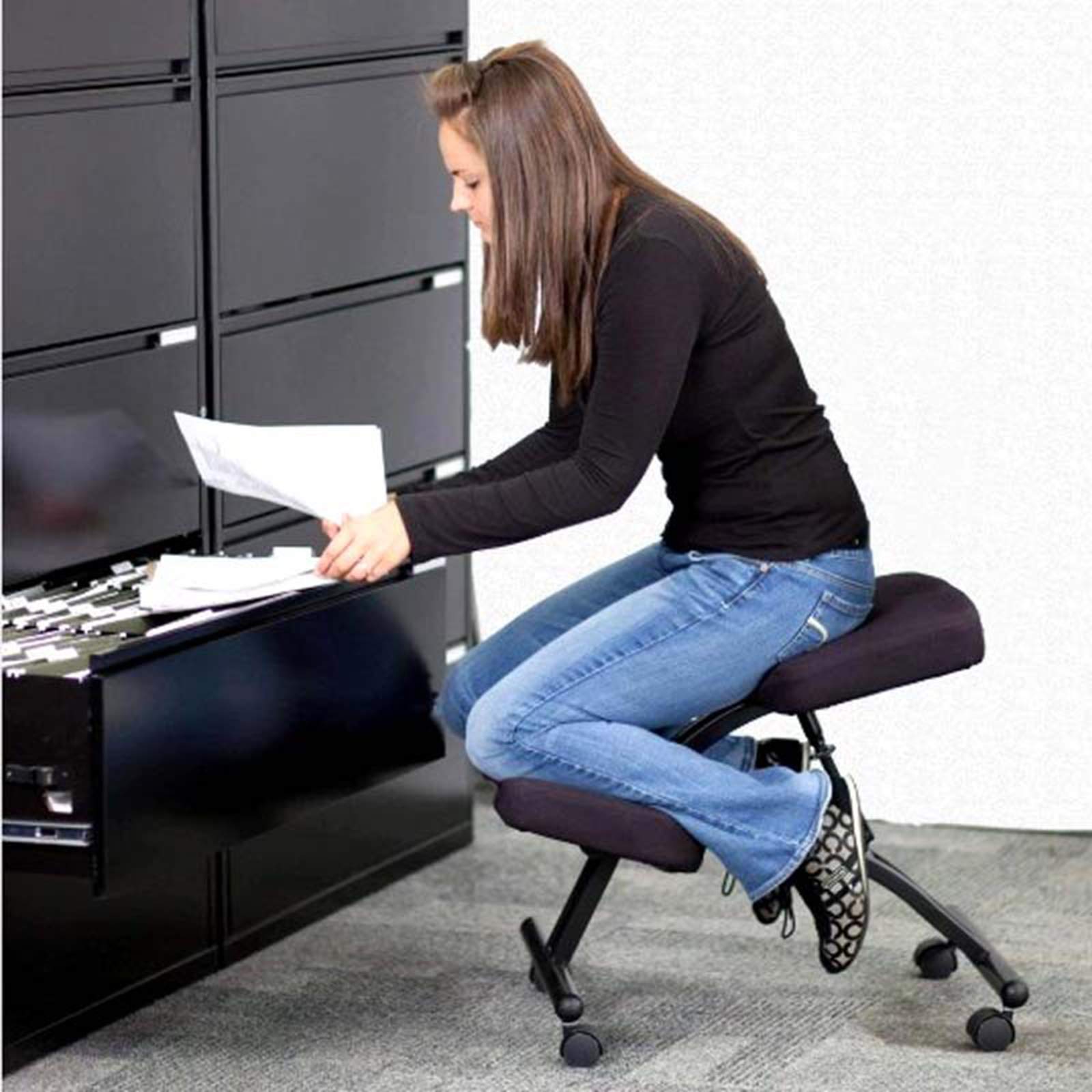Sgabello Ergonomico in Ginocchio, Sedia Ergonomica Regolabile in Ginocchio, Sedie Posture Ortopediche per Ufficio Domestico,Rosso