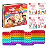 THE FIDGET GAME Kindergarten Learning Bundle - Flashcards and Pop Fidget Toys for Kids Pre-K to Grade 3 - Learning Activities and Games for High-Frequency Dolch Sight Words - Includes Mats and Dice