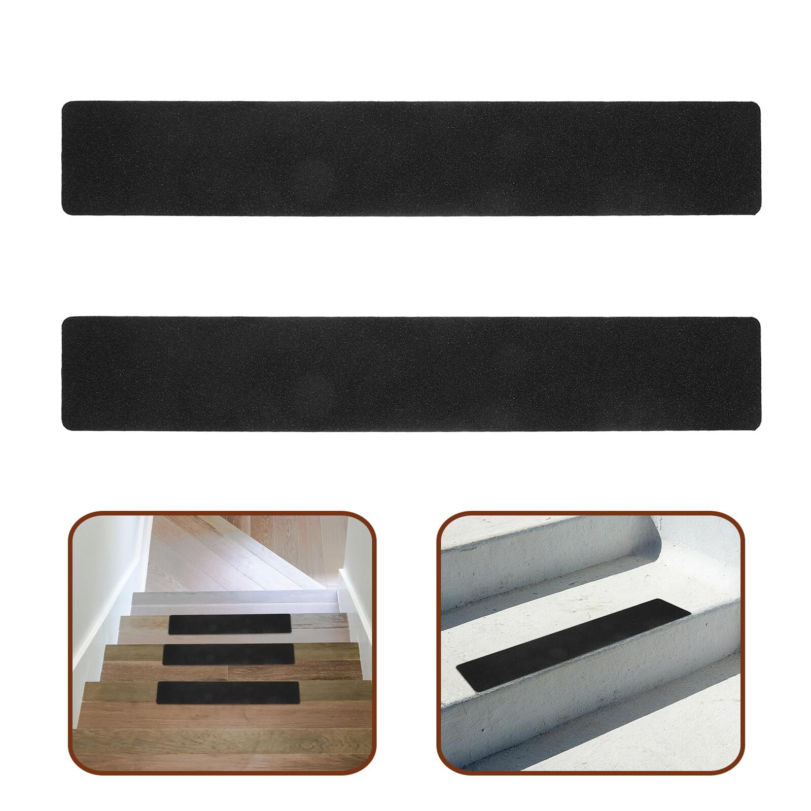 Bandes Antidérapantes pour Escaliers Pvc Noir 61x10 Cm, 10 Pièces