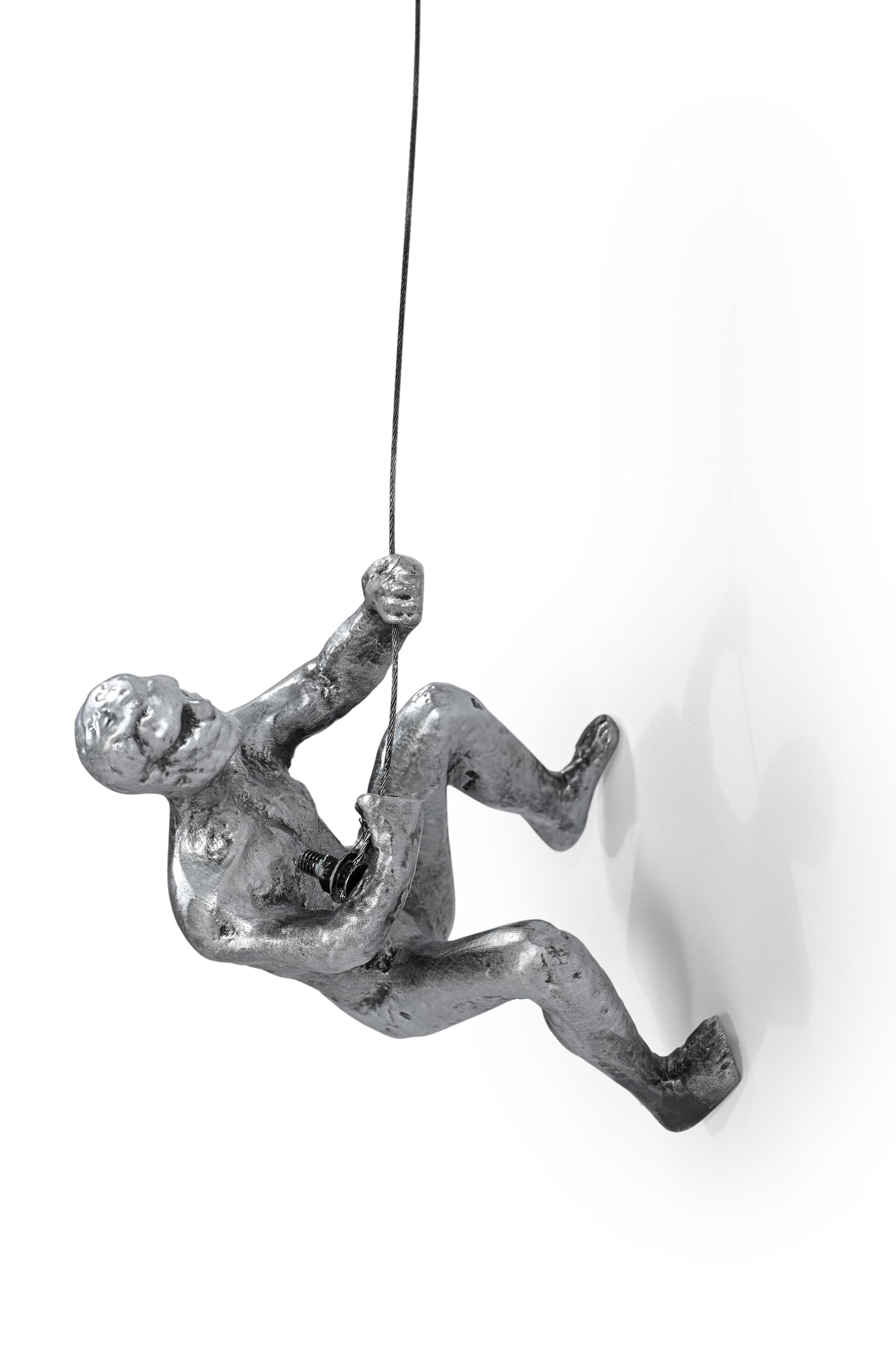 iAnanas 3er-Set Klettermann Metallskulptur CLIFFHANGERS mit Drahtseil Dekoelement moderne Kunstskulptur, 3D-Wanddekoration Wandinstallation Wohnzimmer, Metall, kinderzimmer, motivation