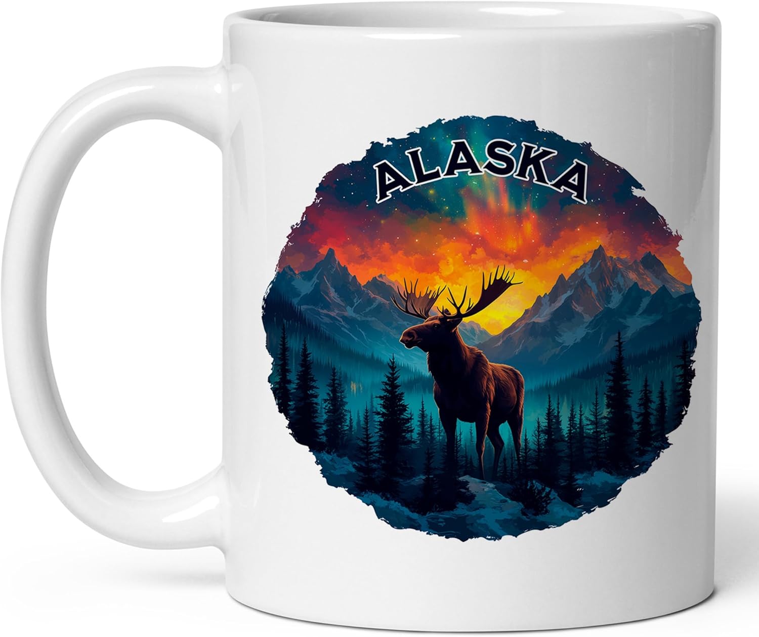 Alaska State Ceramic Coffee Mug 11oz Last Frontier - Tea Coffee Mug with Comfortable Grip - Unique Travel Gift Cup for Office or Home - Vibrant Long-Lasting Print ID44991