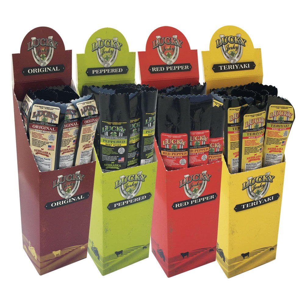 Lucky Beef Jerky - 1.25oz Sticks (Assorted, 48 Pack)