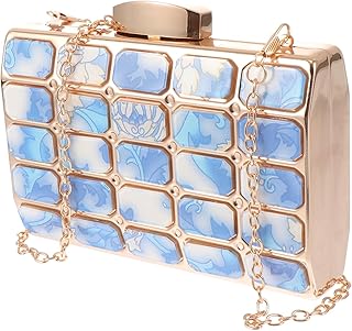 1pc Dinner Bag Acrylic Clutch Purses for Women Bride Purse Vintage Handbags for Women Evening Bag Chic Clutch Bag Retro Handbag Handmade Handbag Party Bag Party Purse Wedding Blue