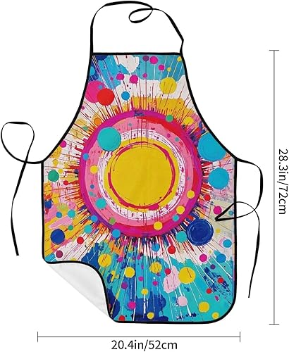 Miniatura 5 de Delantal de artista de pintura colorida con 2 bolsillos, regalos para profesores de arte, estudiantes, pintores, delantales ajustables impermeables