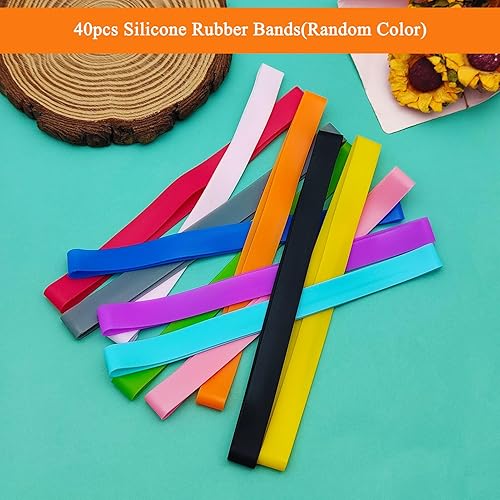 Miniatura 9 de 40 bandas de goma de silicona, coloridas bandas elásticas de goma de colores surtidos para libros, ejercicio, tarjetas, cajas de cocina, suministros