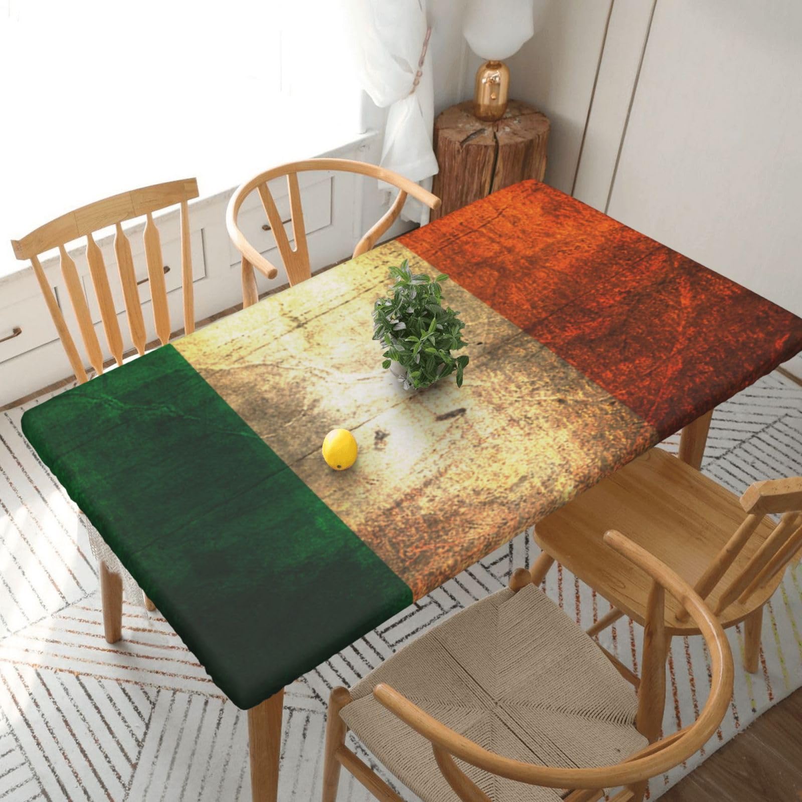 BNVSADC Irish Flag Printed 5FT Tablecloth Polyester Kitchen Water Resistant Table Cloth Dining Table Decoration Table Covers, 152x76 CM