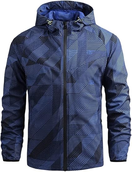 Adigau Herren Outdoorjacke – Wind- & Wasserdicht, Mit Kapuze, Perfekt Für Wandern, Laufen & Camping