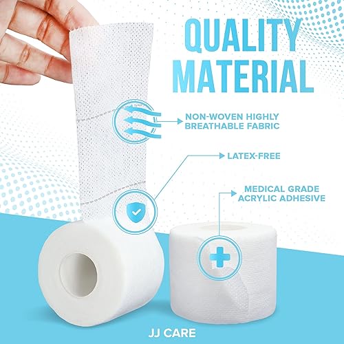 Miniatura 6 de JJ CARE Cinta quirúrgica suave [paquete de 4], cinta de tela suave de 2 pulgadas x 10 yardas, cinta médica de tela sin látex para primeros auxilios