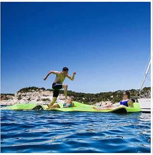 Alfombrilla Flotante De Agua para Lago,Almohadilla De Agua De Espuma Flotante,Flotador De Piscina De Espuma XPE Resistente A Desgarros De 3 Capas para Fiesta,Verde,1.8mx1.2mx3.3cm