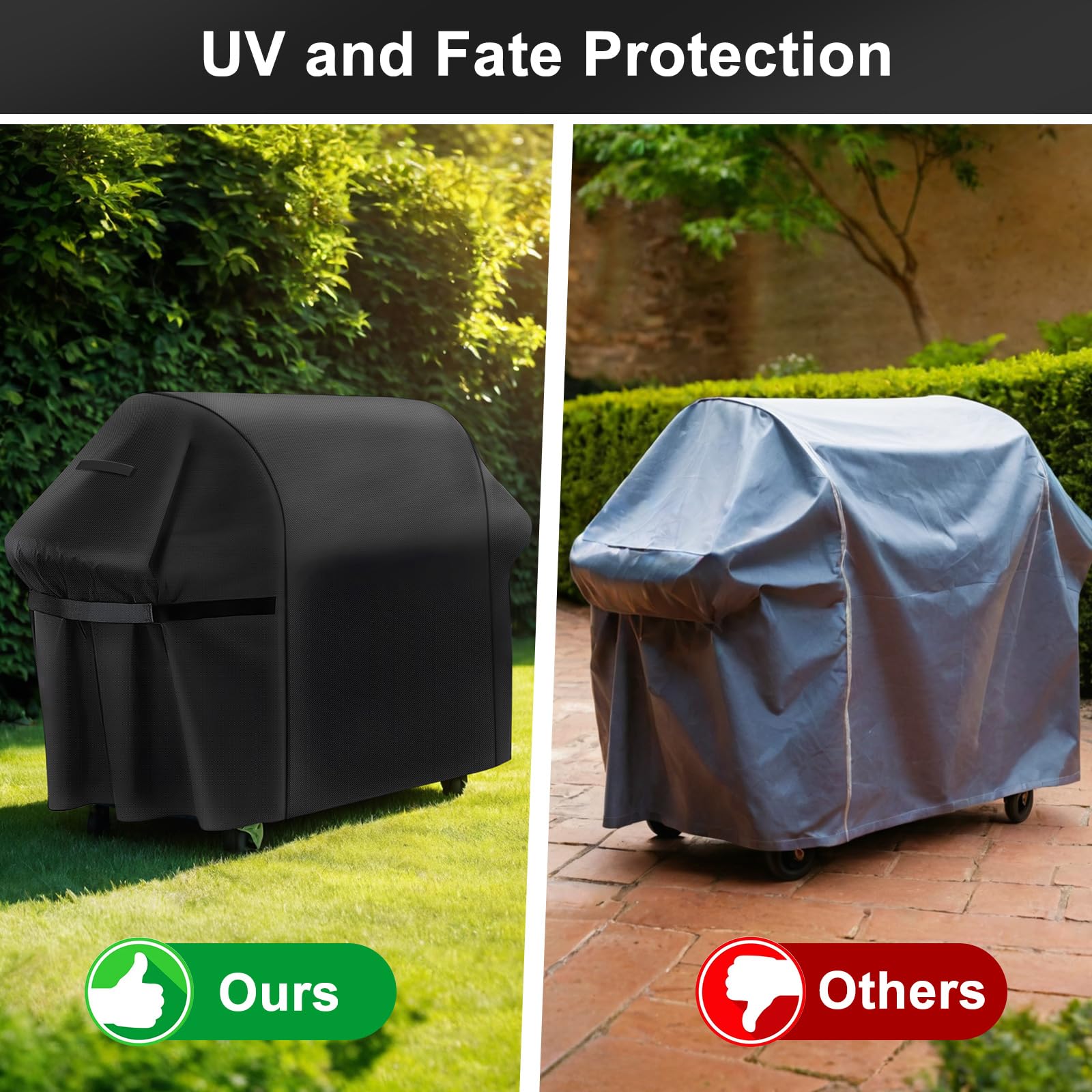 LBTING Funda para parrilla, 190,5 cm, resistente de calidad 300D, Oxford, impermeable, resistente al viento, resistente a los rayos UV, barbacoa, barbacoa, parrilla exterior, se adapta a la mayoría de