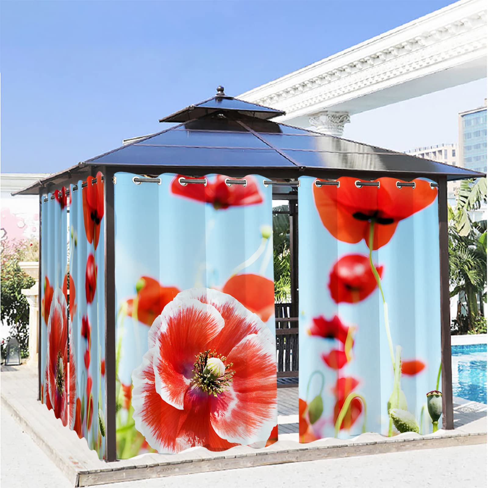 Rideaux pour pergola occultants contre la chaleur du jardin