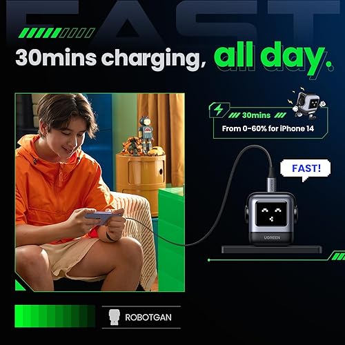 Miniatura 3 de UGREEN Nexode Robot GaN 30W Bundle con cargador de 3 puertos de 65 W