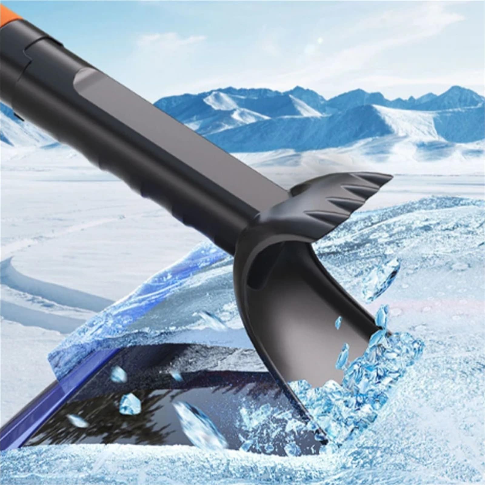 Generisch Einziehbarer EIS-Autoschaber und Schneebesen, ausziehbare Winter-Schneeschaufel mit Eiskratzer, automatisches Reinigungswerkzeug-Set(Color2)