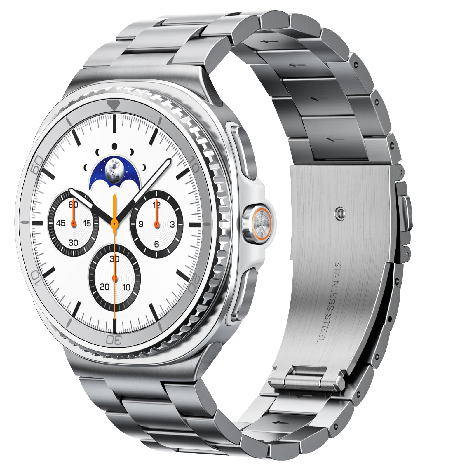 Metal Band Compatible with Samsung Galaxy Watch 8 40mm/44mm/Classic 46mm 2025,No Gap Business Stainless Steel Strap for Galaxy Watch8 Men Women,NOT for Other Models SILVER