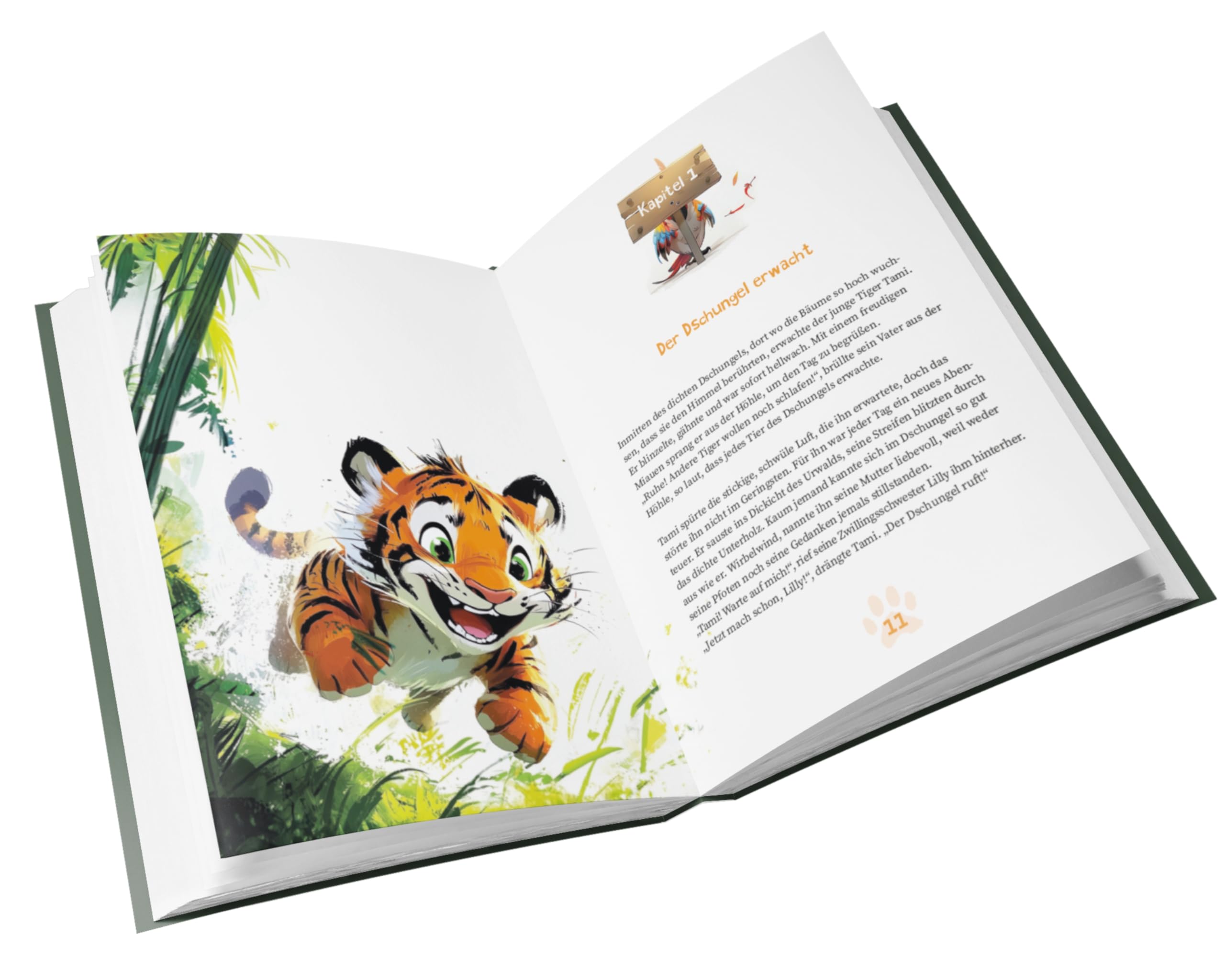 Tami Tiger 1000 Papageien im Kopf - Eine Abenteuergeschichte, die Kindern mit ADHS zeigt, wie wundervoll sie sind.