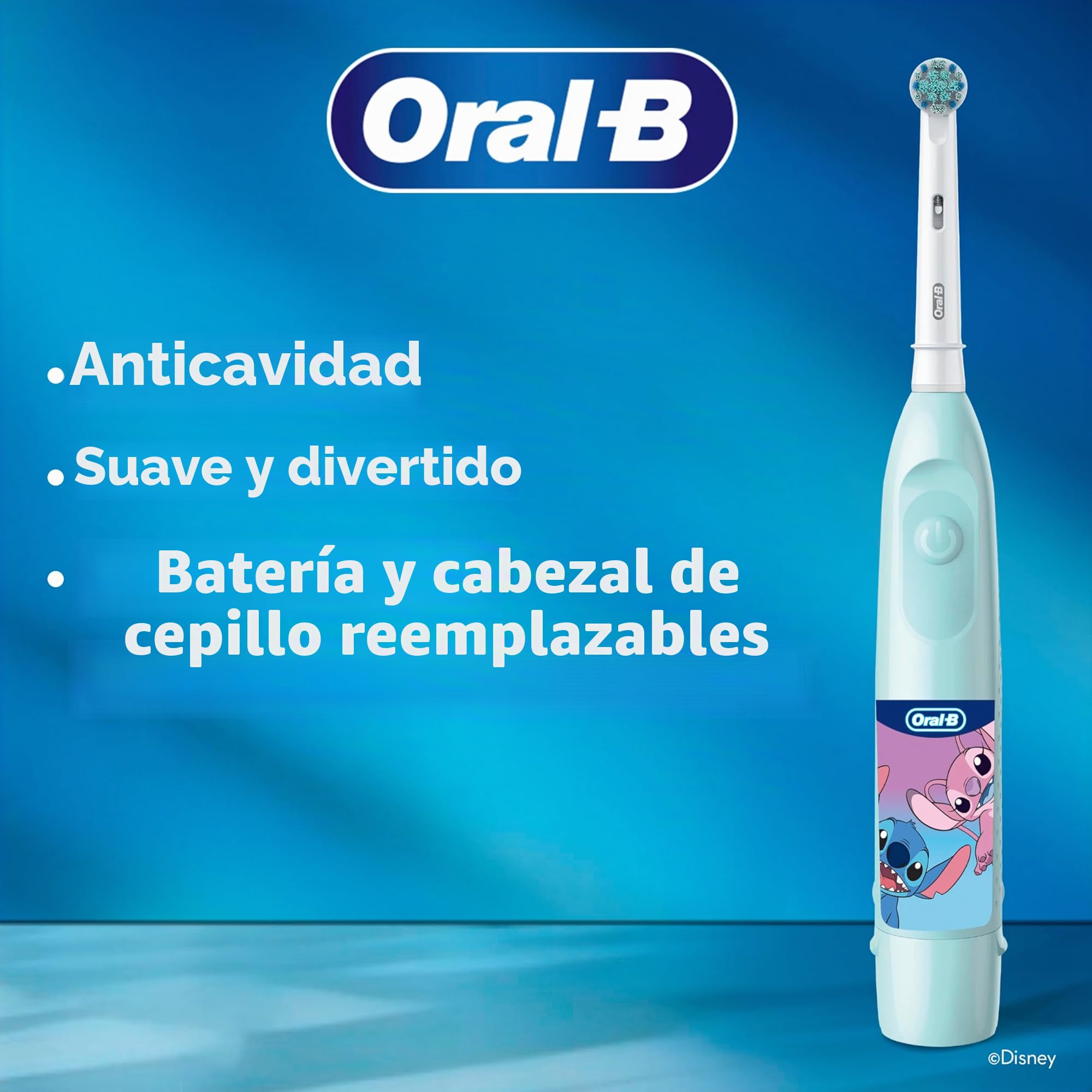Cepillo de dientes eléctrico para niños Oral-B con batería, con cerdas extra suaves que cambian de color, para niños a partir de 3 años