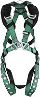 MSA V-Form Full Body Safety Harness Medium Green - Back/Shoulder D-Ring, Tongue Buckle, Superior Comfort & Mobility