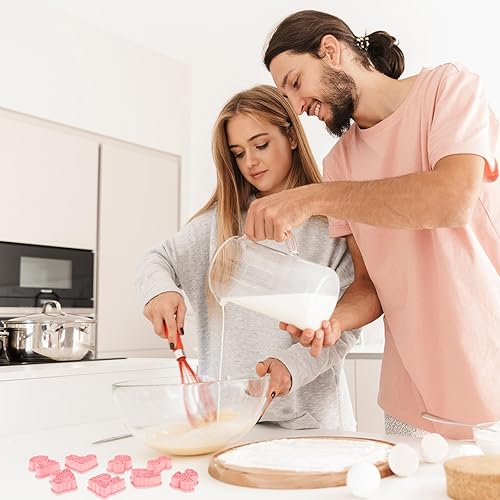 Miniatura 6 de Juego de 8 cortadores de galletas para perros con émbolo, cortador de galletas en forma de hueso de cachorro en 3D, divertidos sellos de galletas de