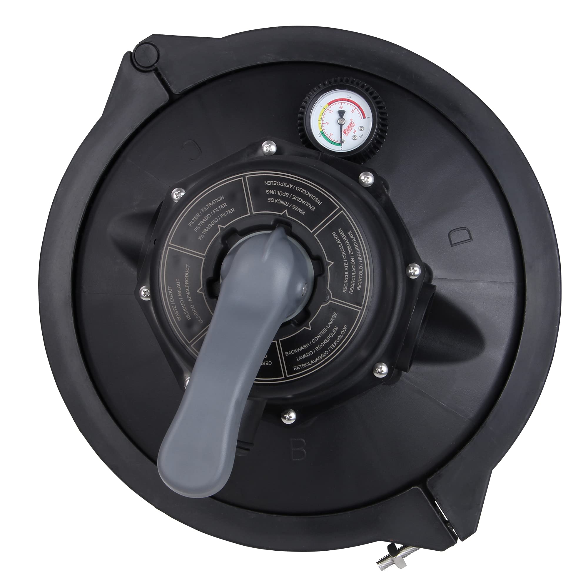 your GEAR Filtro de arena para piscina 6813 L/h 7 m³/h con bomba potente y válvula de 6 vías – Sistema compacto de filtración eficiente para agua limpia exterior