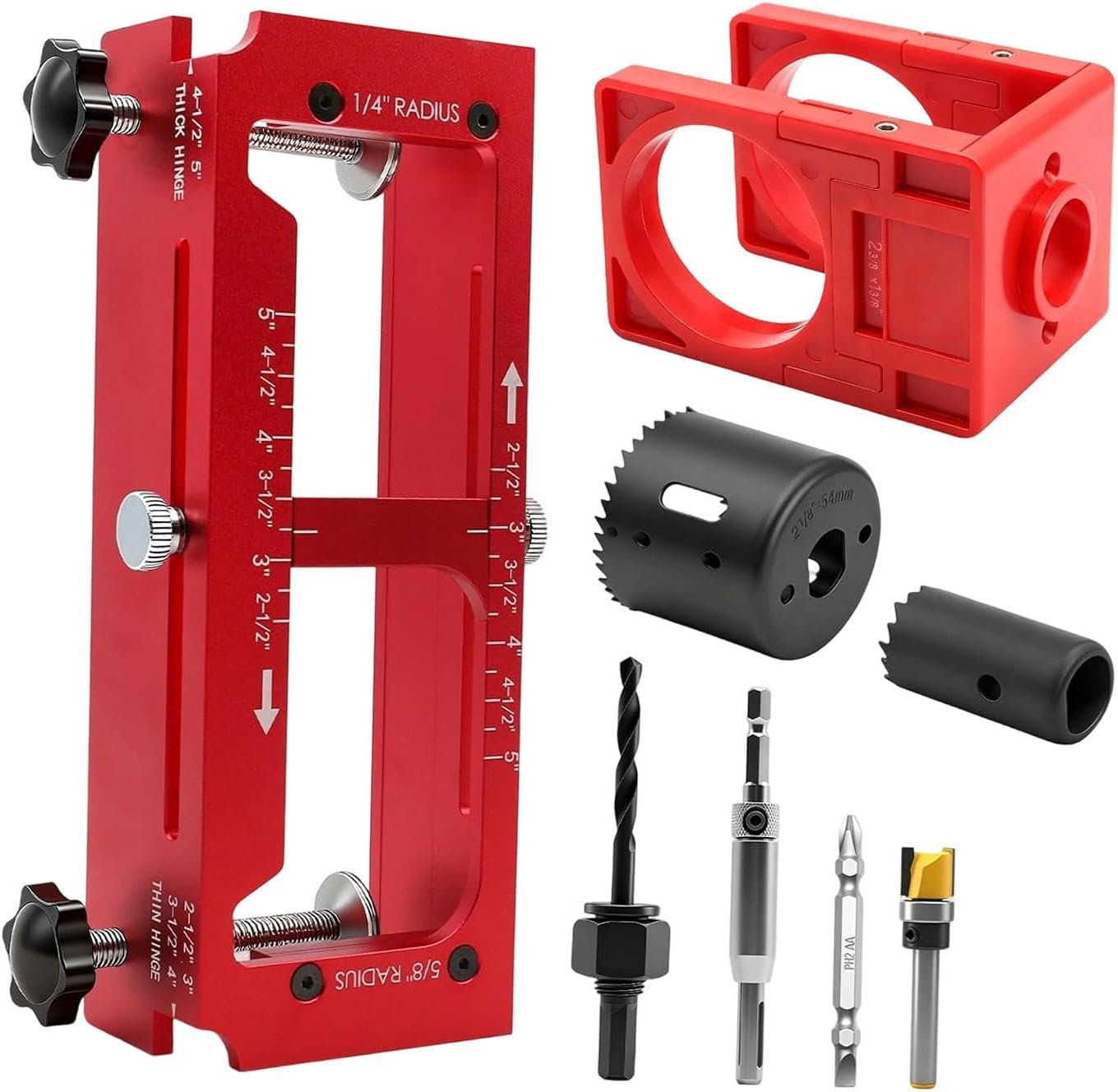 ドアヒンジジグ アルミ合金製 ほぞ穴ジグツール ルーター用ヒンジテンプレートキット