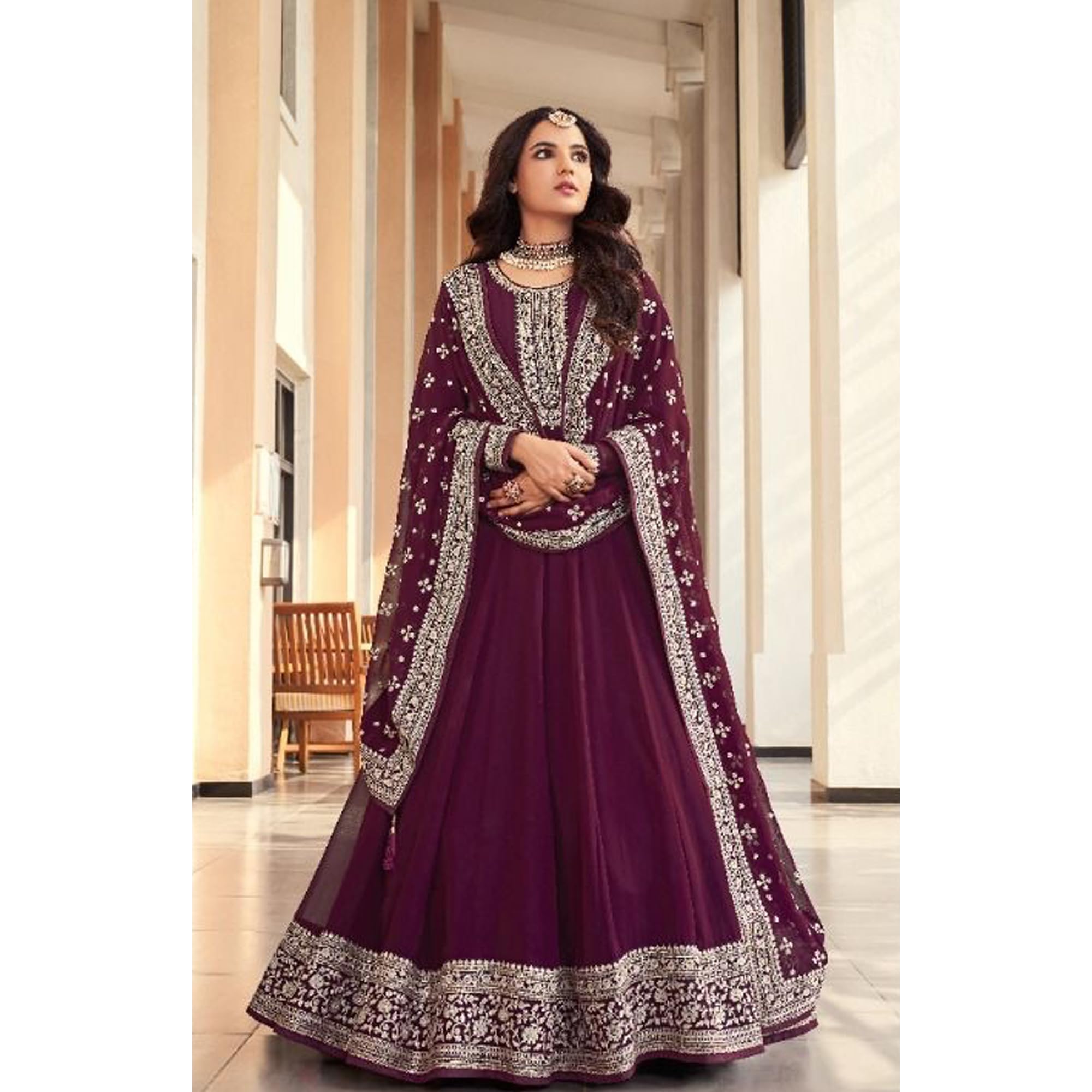 Przebranie weselne piękne designerskie garnitury w stylu Anarkali Lengha indyjskie szwy Shalwar Kameez, Chocie 1, rozmiar uniwersalny