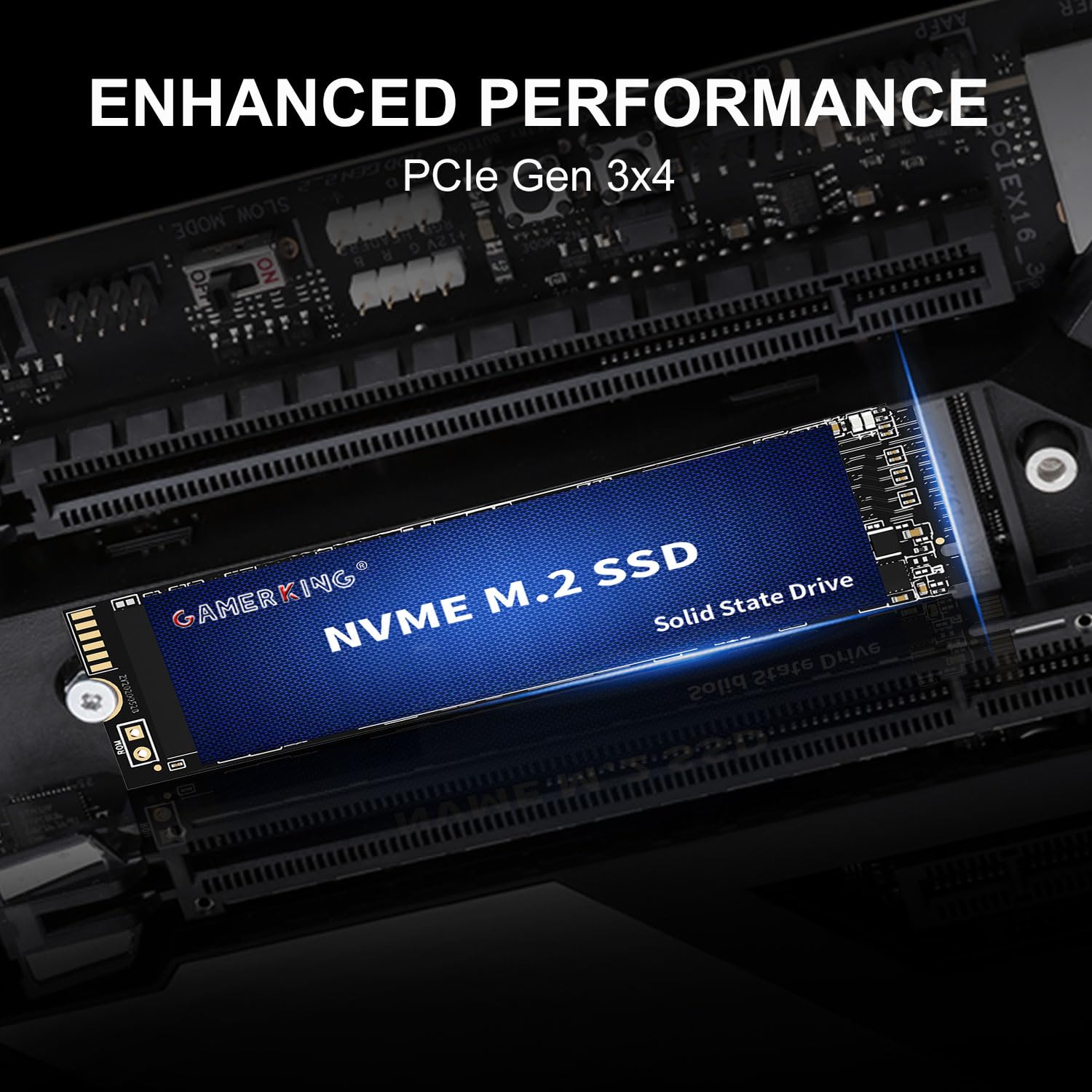 GAMERKING Wewnętrzny dysk SSD 128GB M.2 NVME 2280 PCIe Gen 3 x4, do 1800 MB/s 3D NAND Flash M Key o niskim zużyciu energii, pamięć do komputera stacjonarnego, laptopa