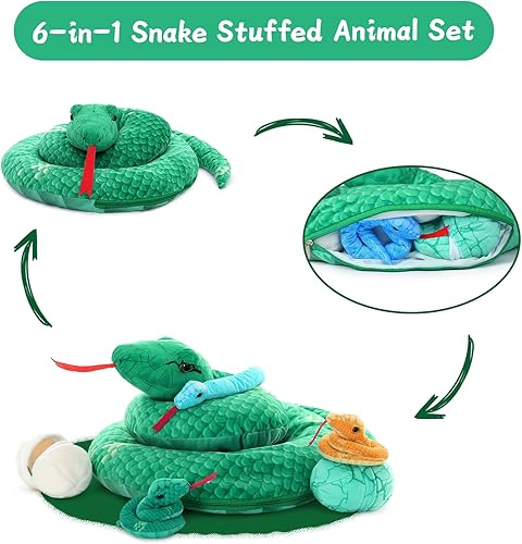 Vista 101 de Muiteiur Animal de peluche de tortuga marina, suave juguete de peluche con 3 bebés, vida marina de peluche azul para niños y niñas (azul)