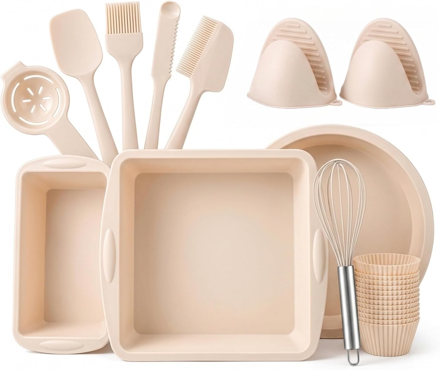 22 Piece Silicone Baking Utensil Set, Complete Baking Accessories Kit for Beginners & Home Bakers, Premium Heat Resistant Nonstick Kitchen Tools Set