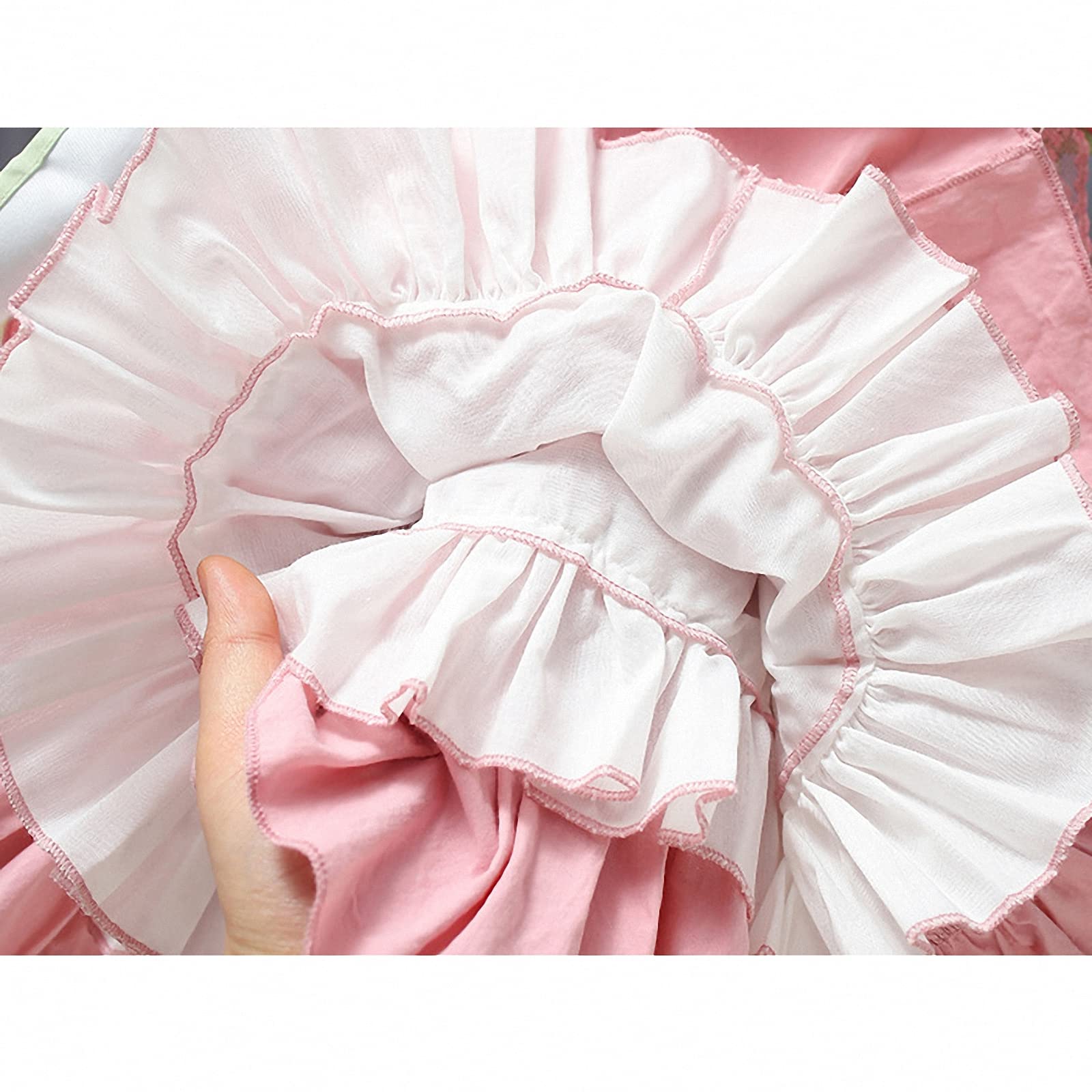 Mädchenkleid + Slip, zweiteiliges Set, ärmelloser westerock mit Baby-Print, Schleife, sommerlicher süßer und süßer Tutu-Rock in A-Linie