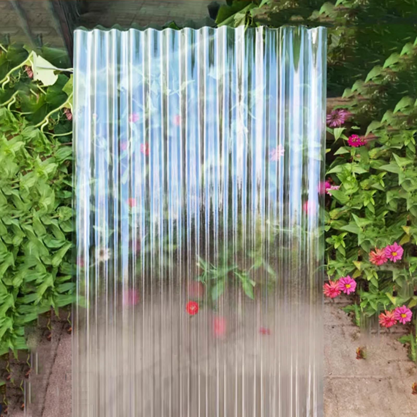 Láminas De Policarbonato Corrugado De Iluminación,Paneles Para Tejado De Plástico Transparente,Chapas Perfiladas Techo Impermeable,Hojas De Techo Silenciosas Autolimpiables,10Pcs-0.9x1.5m(35x59in)