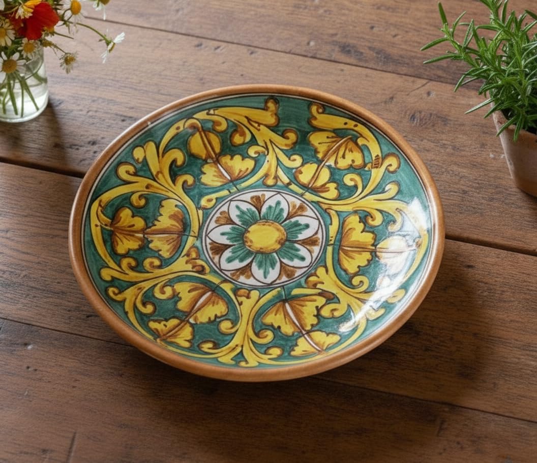 ILAB Piatto grande in ceramica decorata a mano da ceramisti siciliani di Santo Stefano di Camastra gianluca art 12