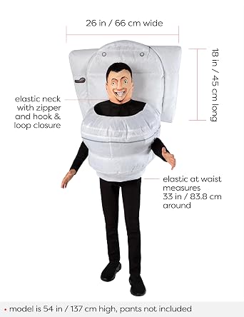 Rubies Skibidi Toilet Inflatable Costume for Kids, Boys Costume