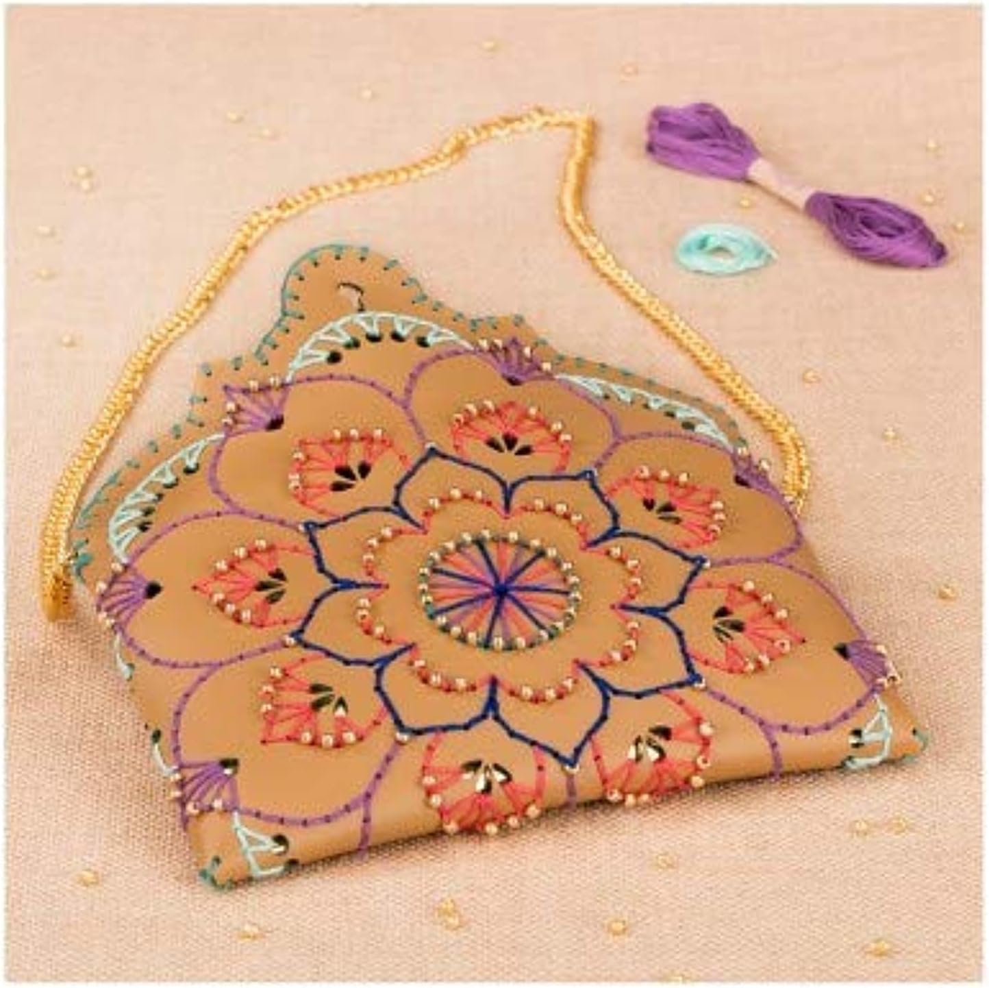 Embroidered Leather Clutch Kit