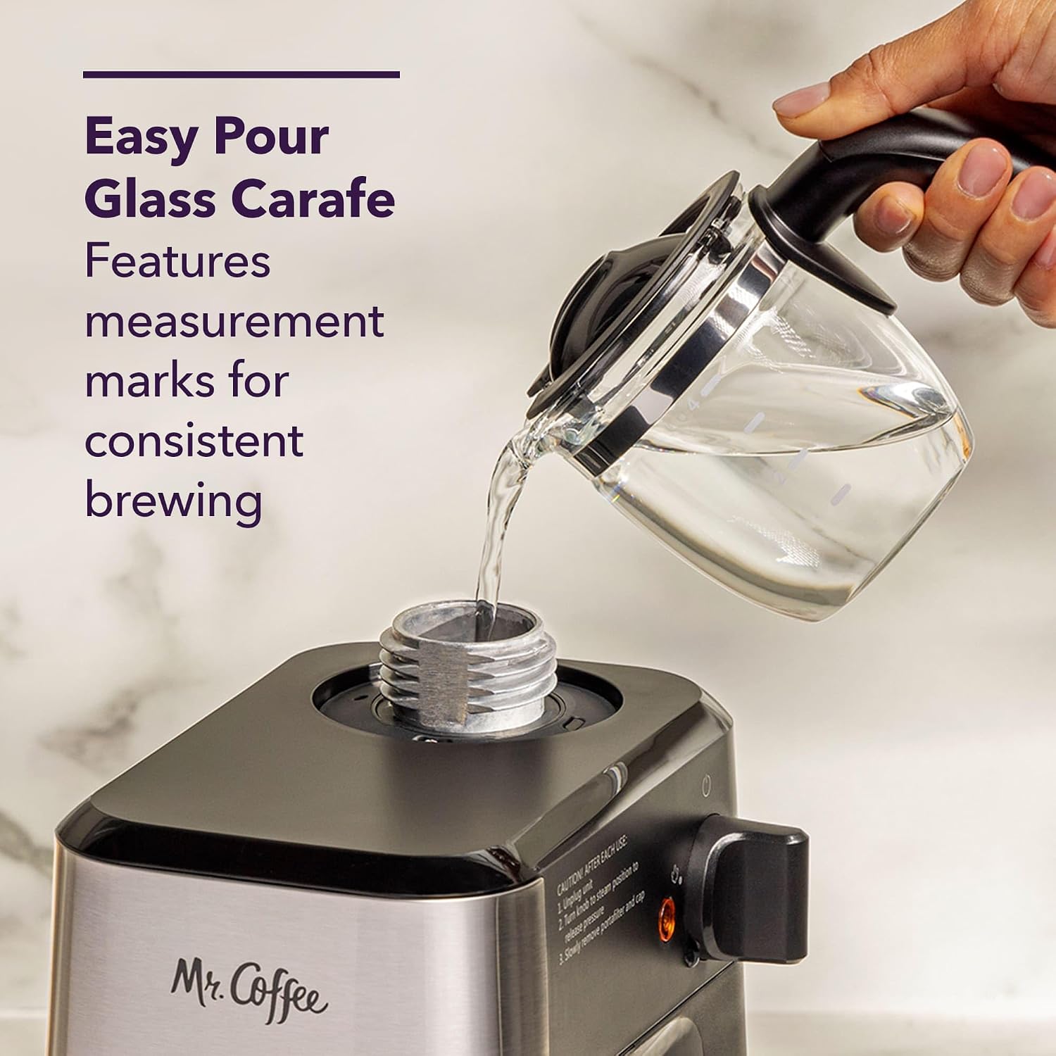 Mr. Coffee® 4-Shot Steam Espresso Machine, Cappuccino Maker, and Latte Maker with Glass Carafe