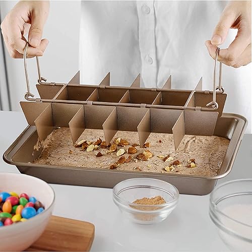 Miniatura 5 de Ailelan Molde para Brownies con Divisores, Molde para Brownies, Molde Antiadherente para Brownies con Cortador Removible, Bandeja para Brownies,