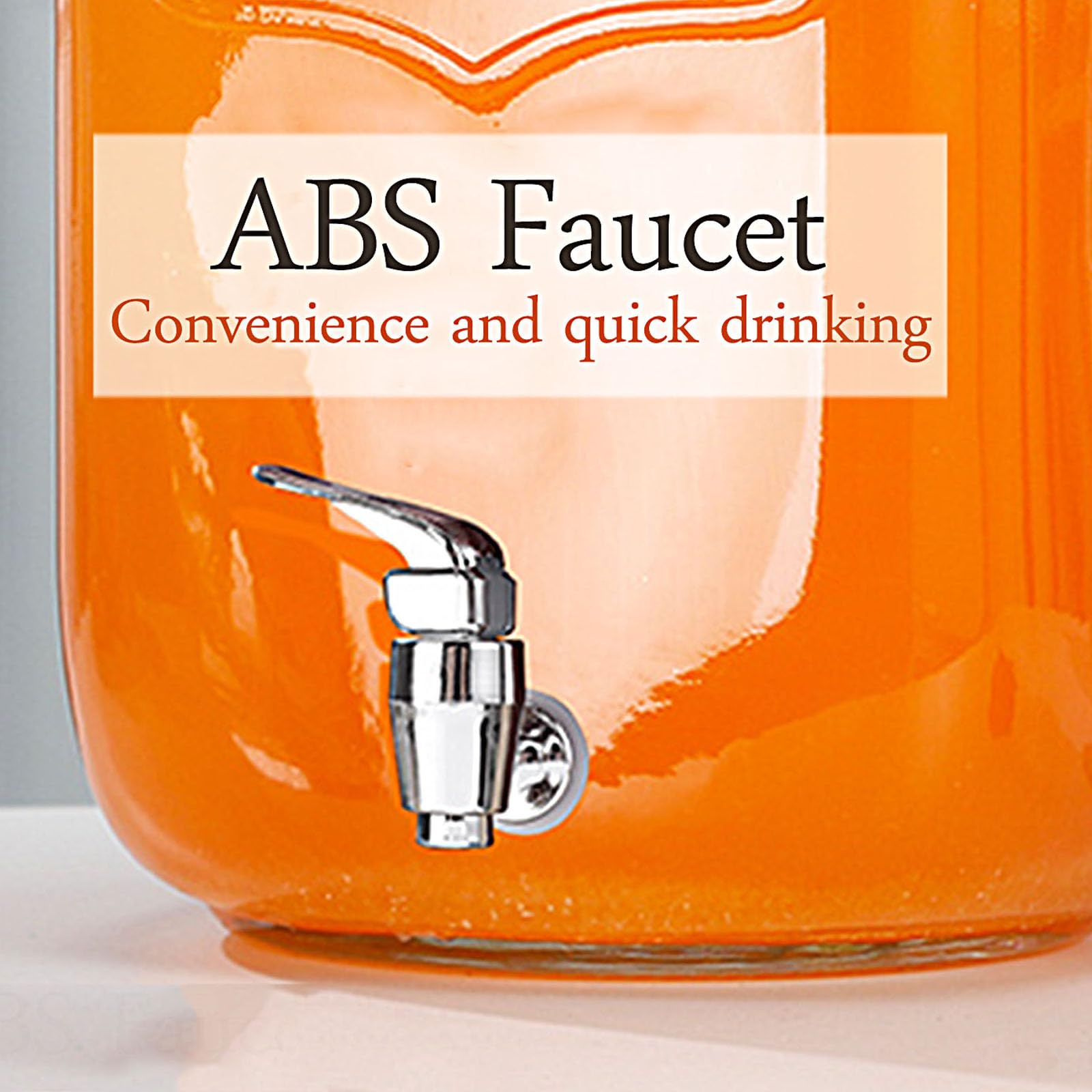 Glaskaraffe,Glaskaraffe Mit Deckel,Glaskrug Mit Wasserhahn Und Deckel Aus,Getränkekaraffe Glaskrug Für Kalt & Heiß Wasser Eistee Kaffee Milch Saft,Abs Faucet,5.5L