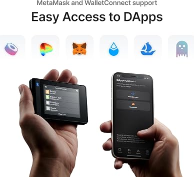 SecuX W20 - Most Secure Crypto Hardware Wallet w/Bluetooth - Large Touchscreen - Easily Manage Your Bitcoin, Ethereum, BTC, ETH, SOL, LTC, Doge, BNB, Dash, XLM, ERC20, BSC and More